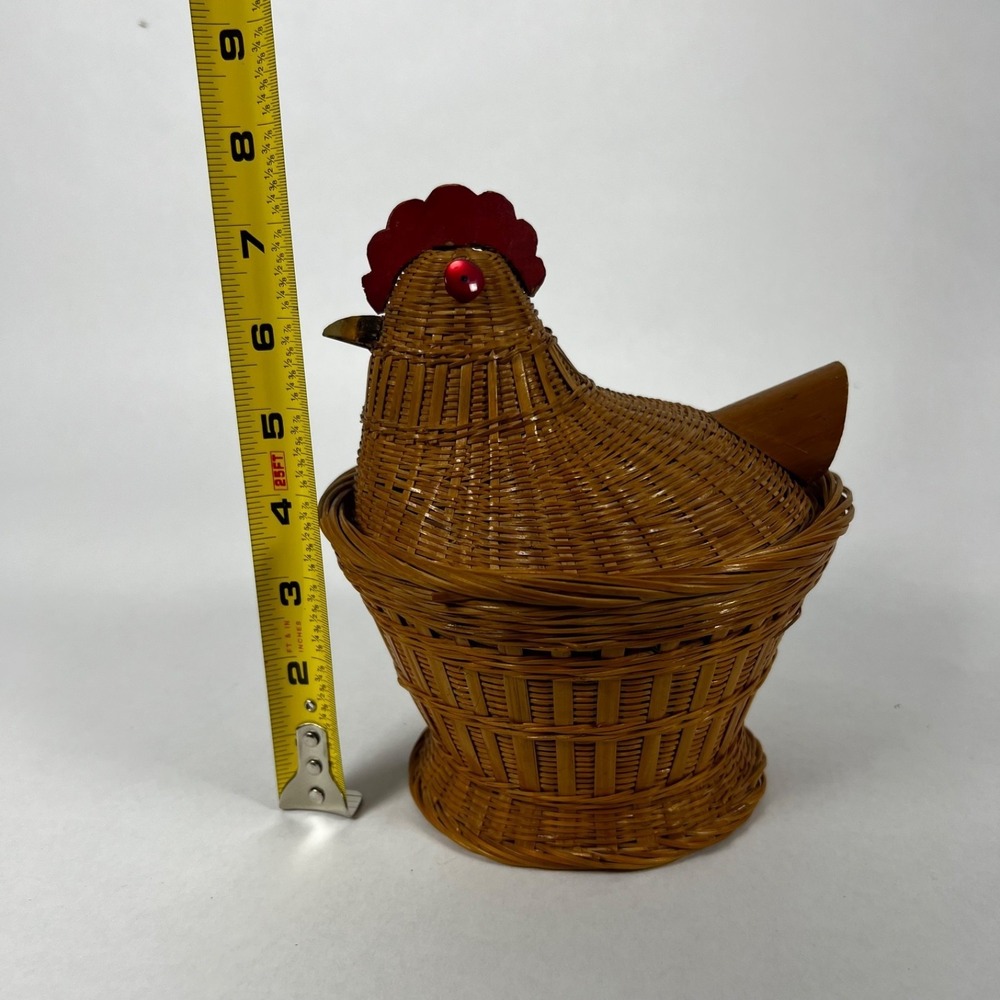 Unbranded Hen on Nest Wicker Basket Unisex OS Brown Good Cottagecore Candy Dish - Picture 6 of 8